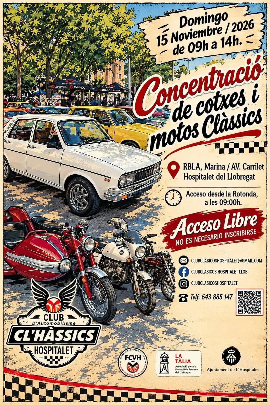 Concentració de cotxes i motos Clàssics Hospitalet de Llobregat