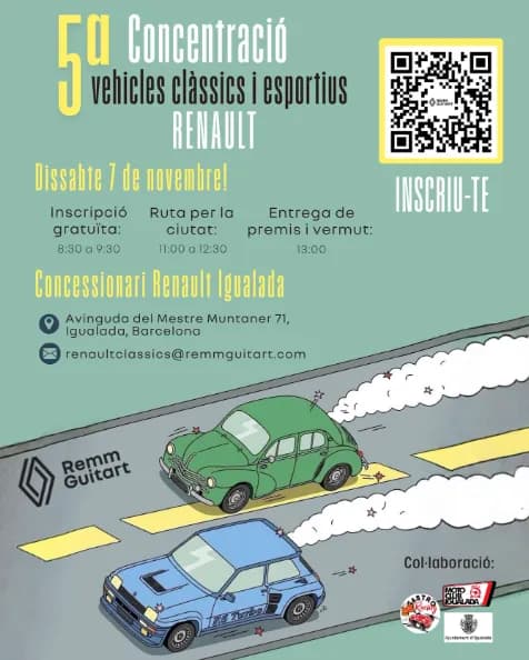 5 Concentració Vehícles Classics i Esportius Renault en Igualada