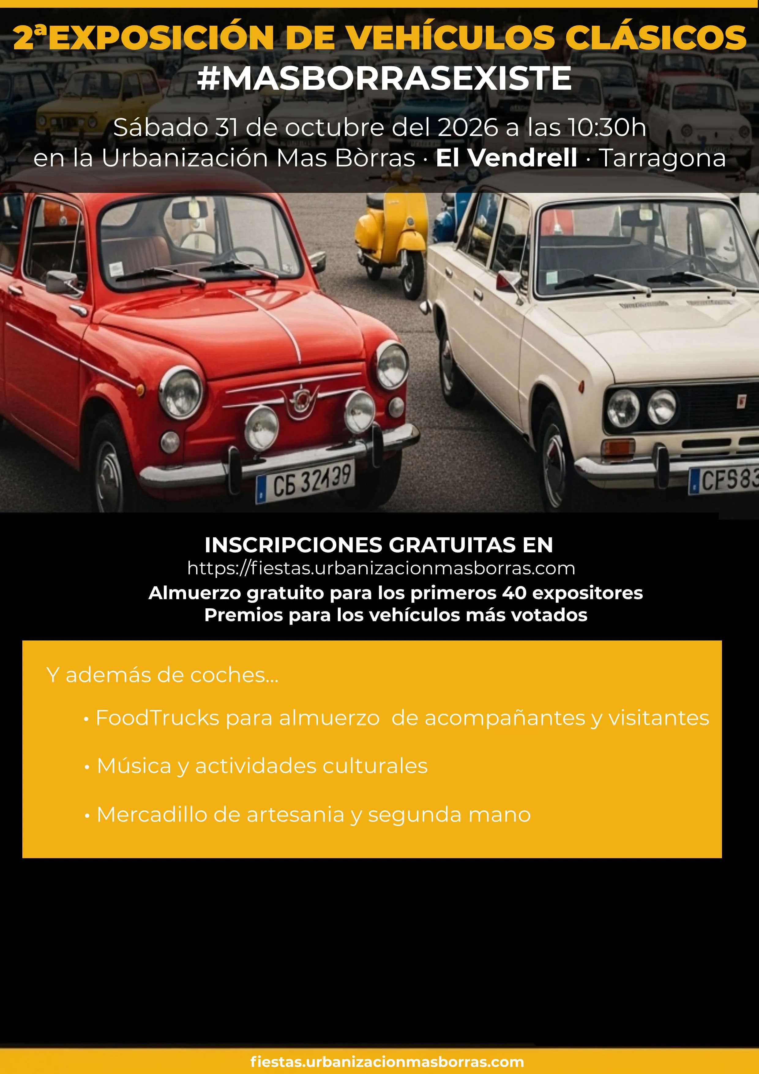 2 Exposición de vehículos clásicos en Urb.Mas Borras en El Vendrell